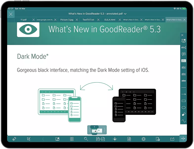 reand and annotate a pdf in goodreader