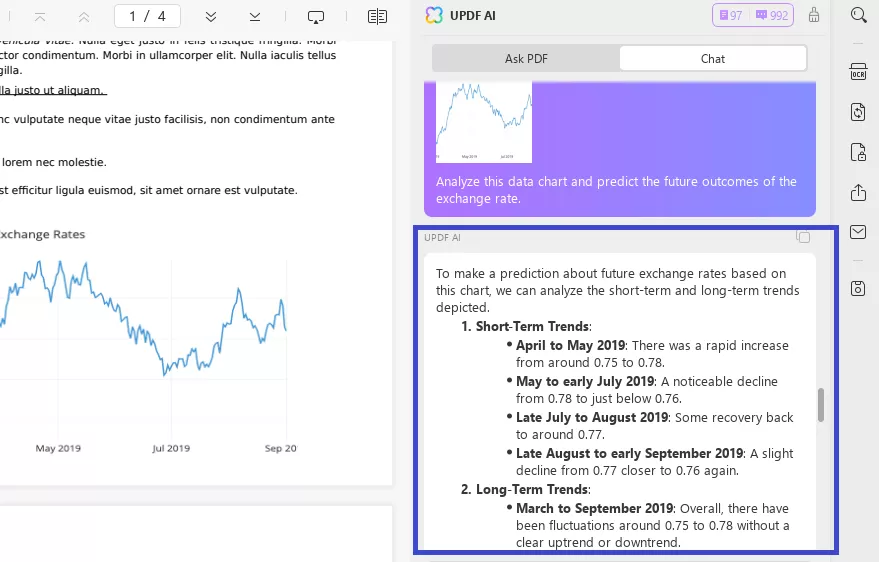 analyzing data chart with updf ai on windows and mac