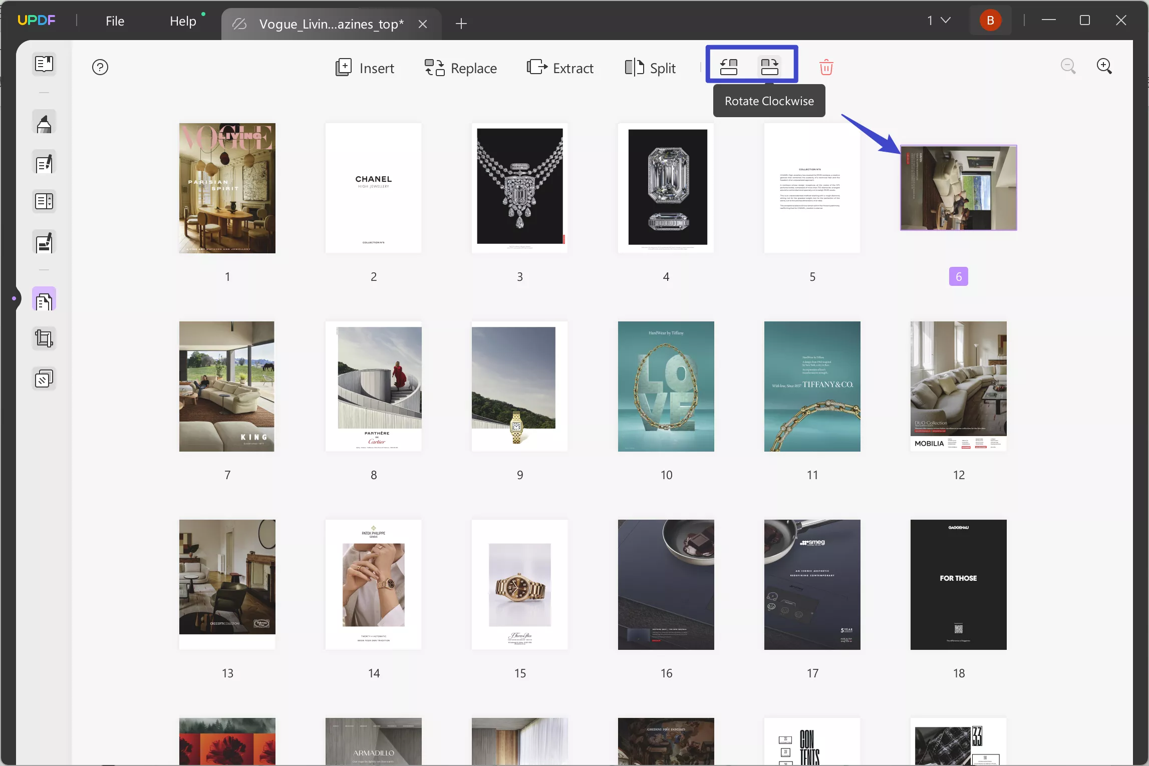 change pdf from landscape to portrait rotate