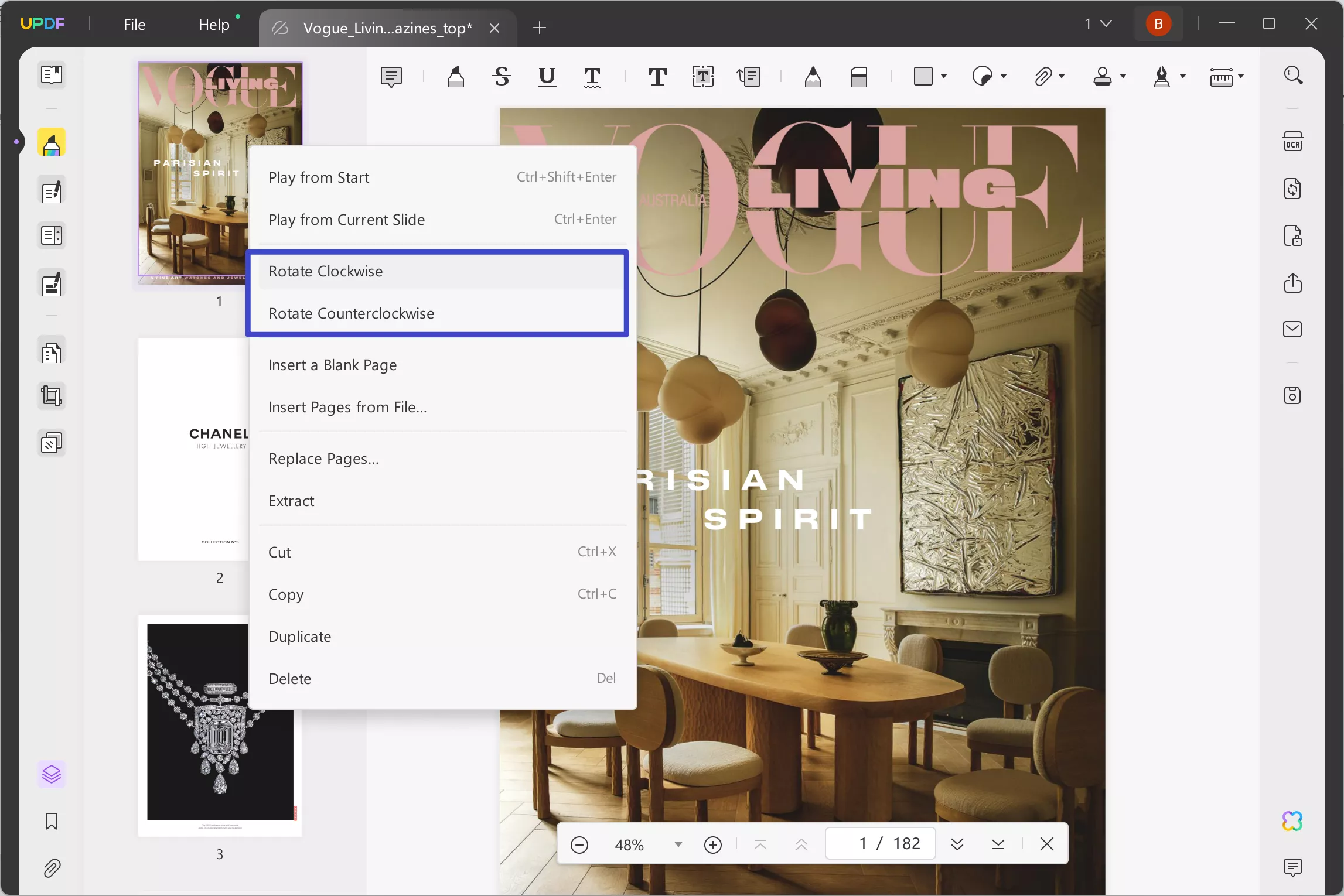 change pdf from landscape to portrait rotate