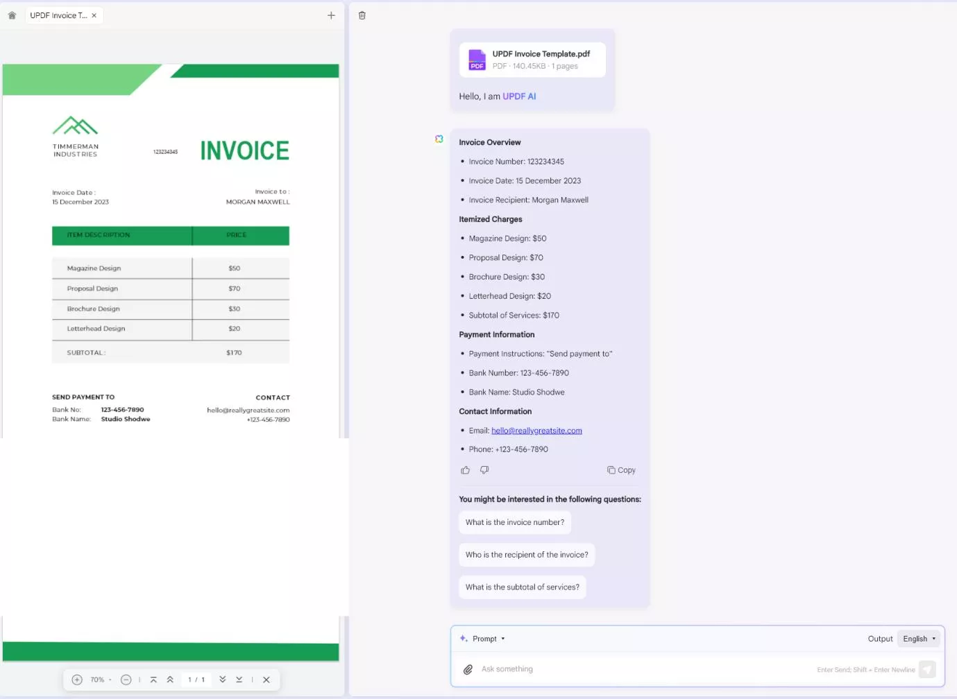 choose upload file to add the PDF invoice