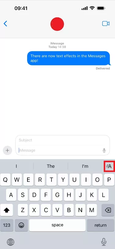 click on the A option on the keyboard in imessage