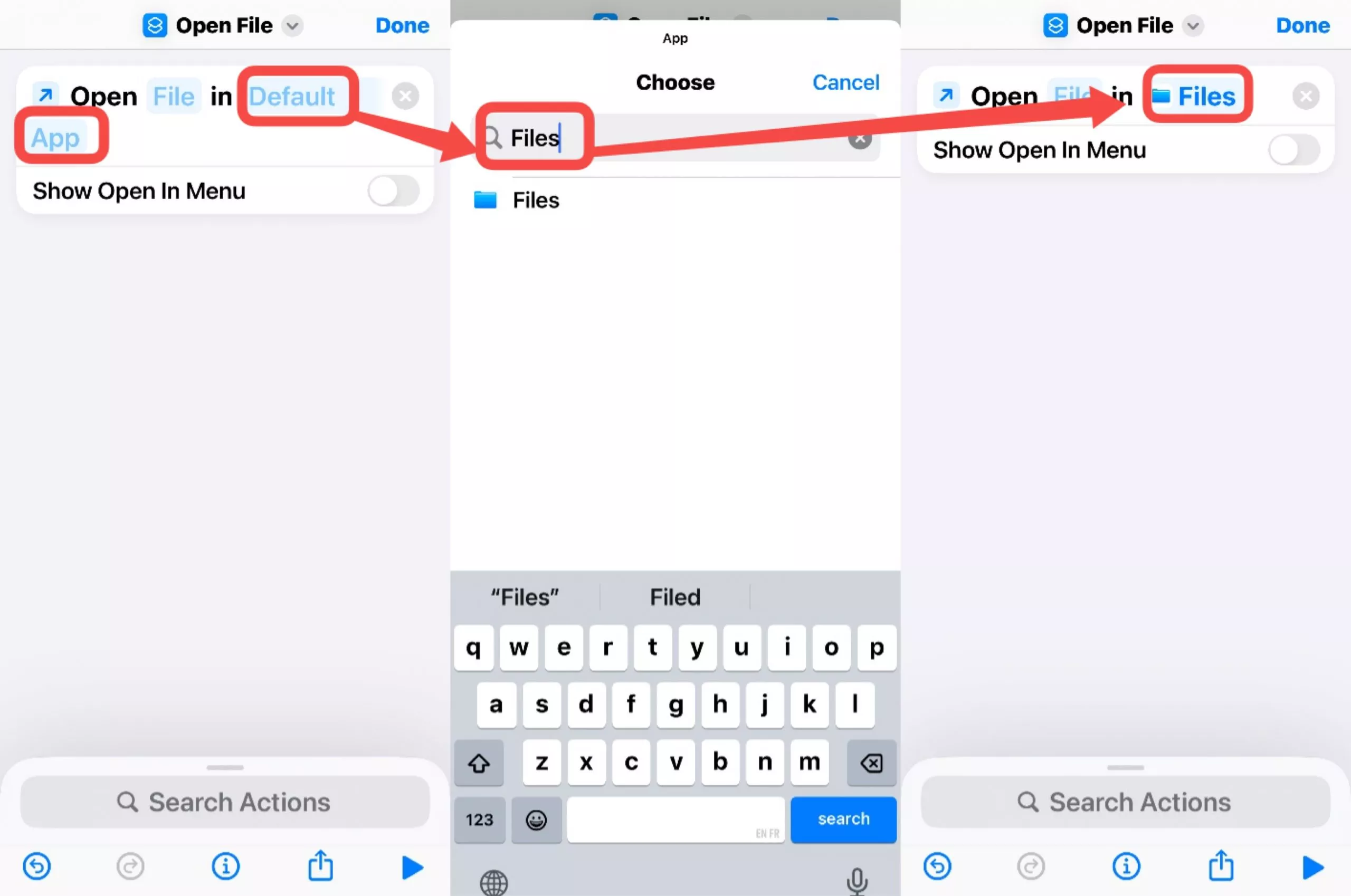 click on the default app and look for the Files in iphone