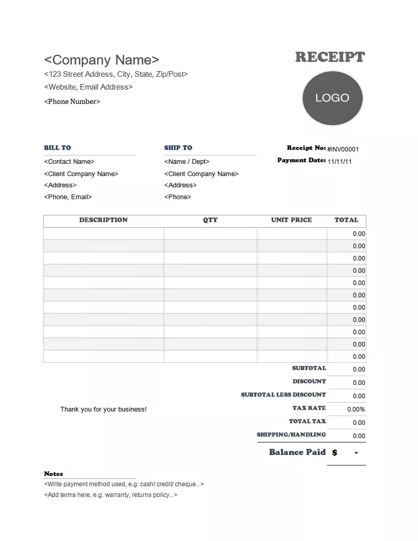 reviewing receipts