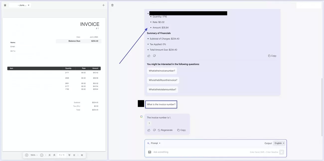 add invoice and provide basic prompts