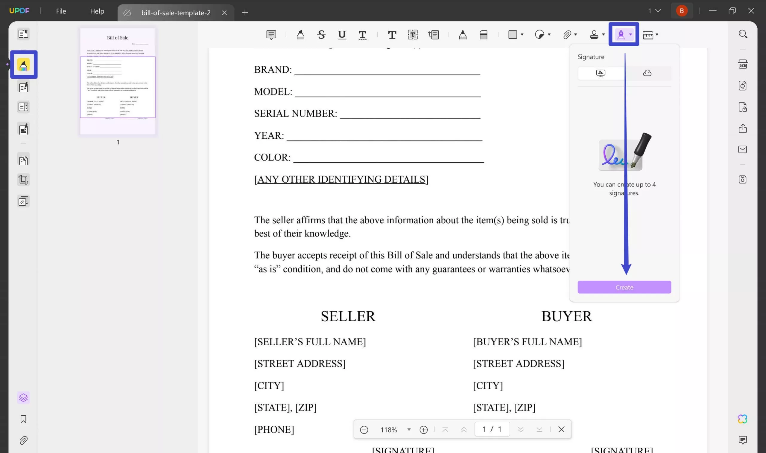 create a signature