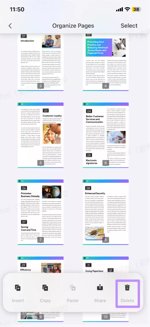 delete page from pdf with updf for ios