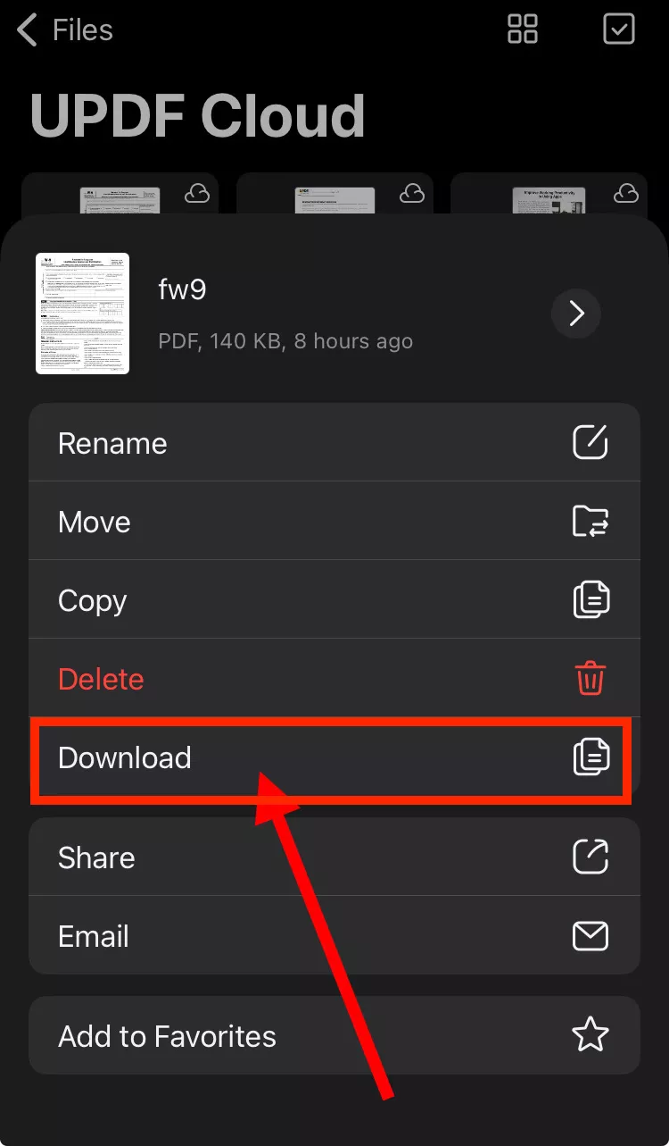 download pdf from UPDF Cloud with UPDF for iOS