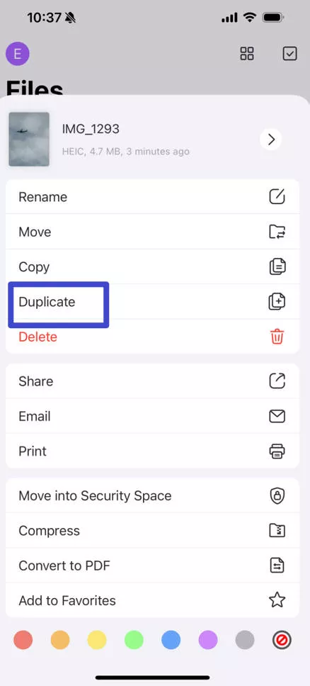 duplicate updf ios