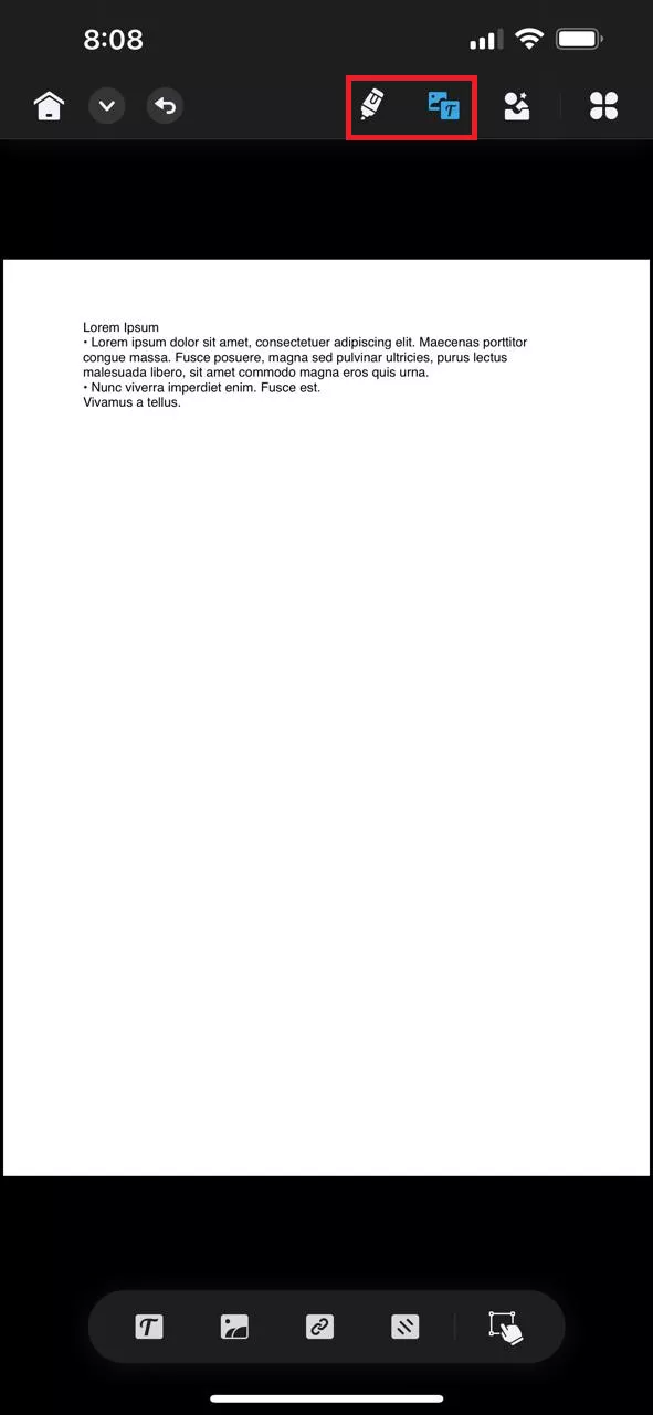 edit text with updf for ios