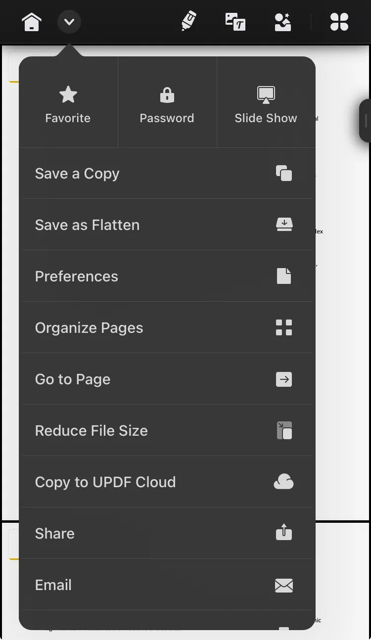 organize pages with updf for ios 