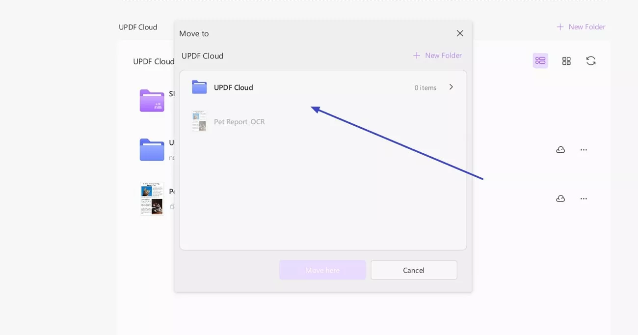 move pdf in updf cloud