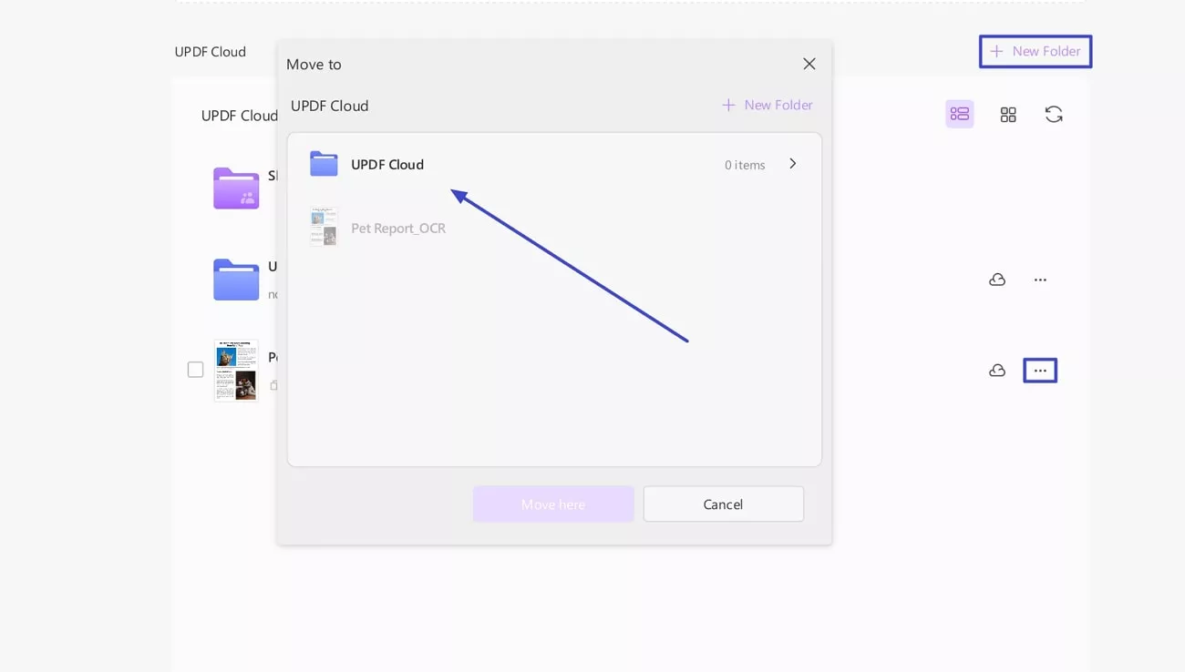 set up new folder in cloud