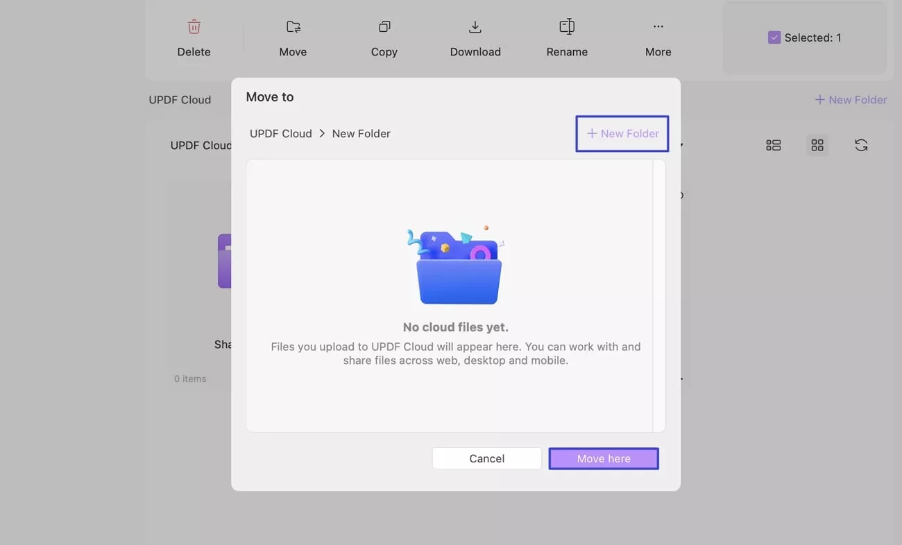 create new updf cloud folder mac
