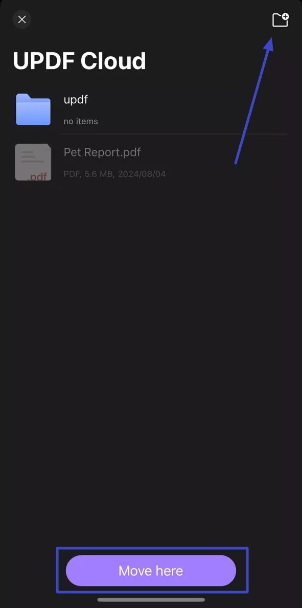 move pdf into new folder ios