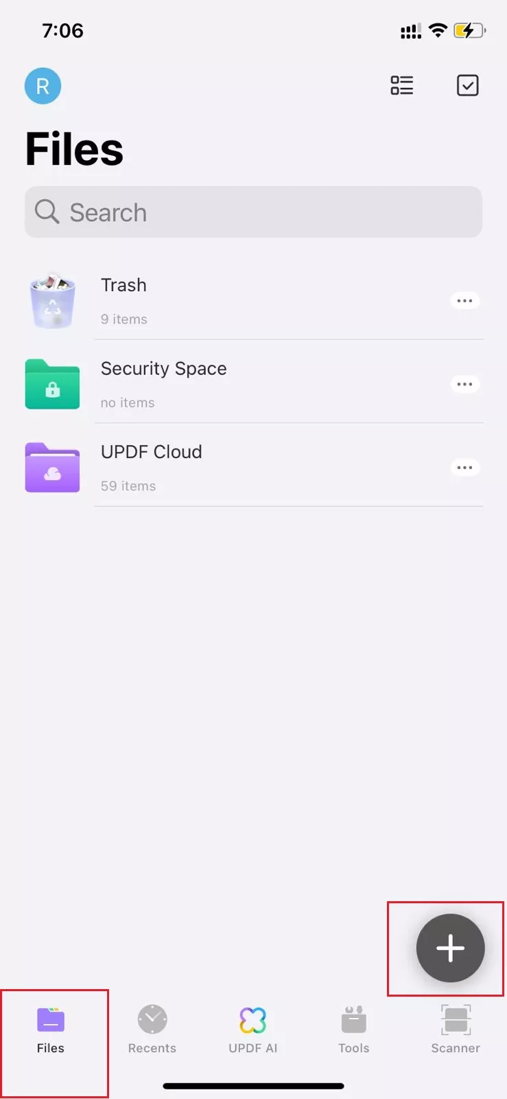 import your pdf file to updf for ios