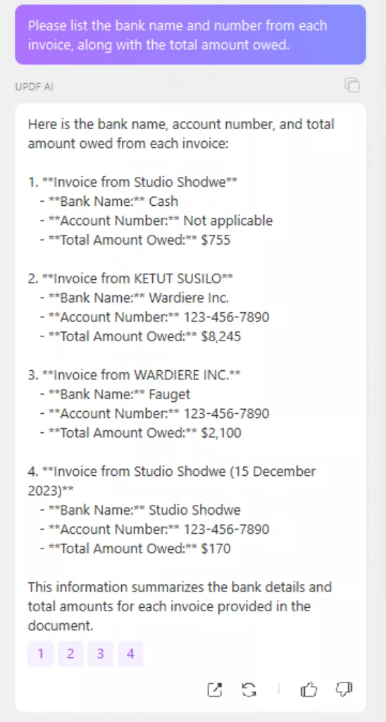 UPDF invoice parser