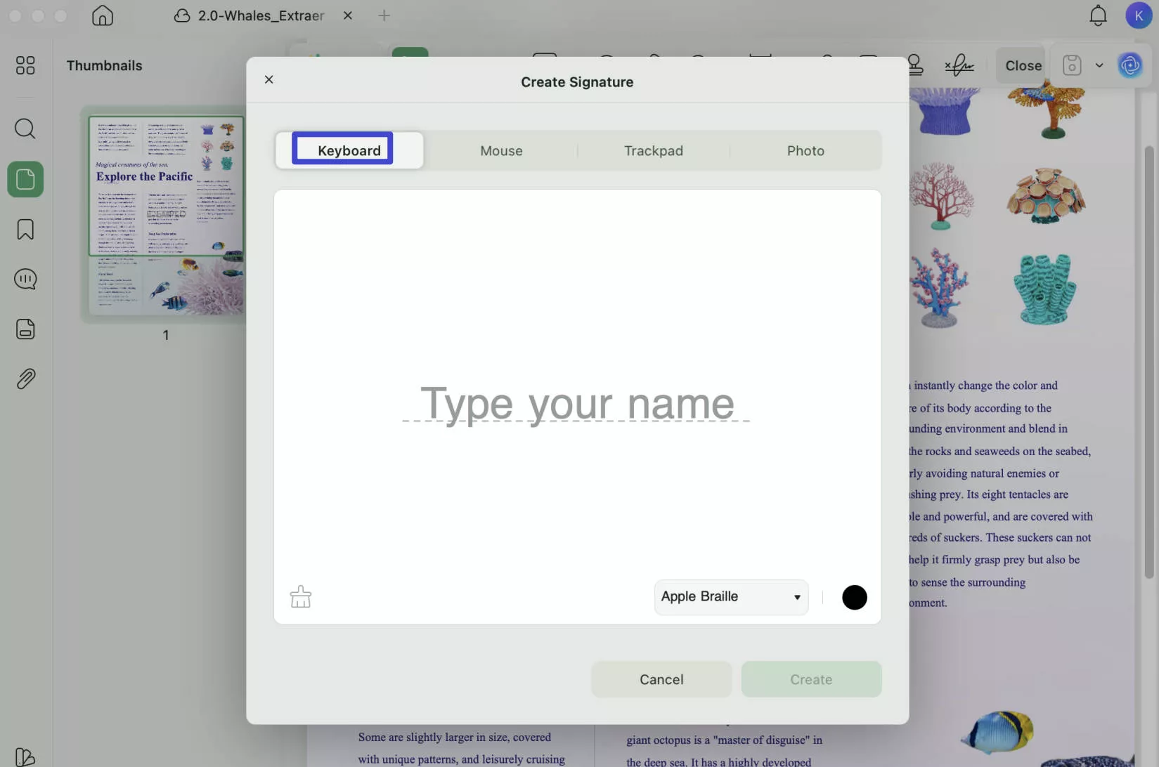 create initial with updf on mac