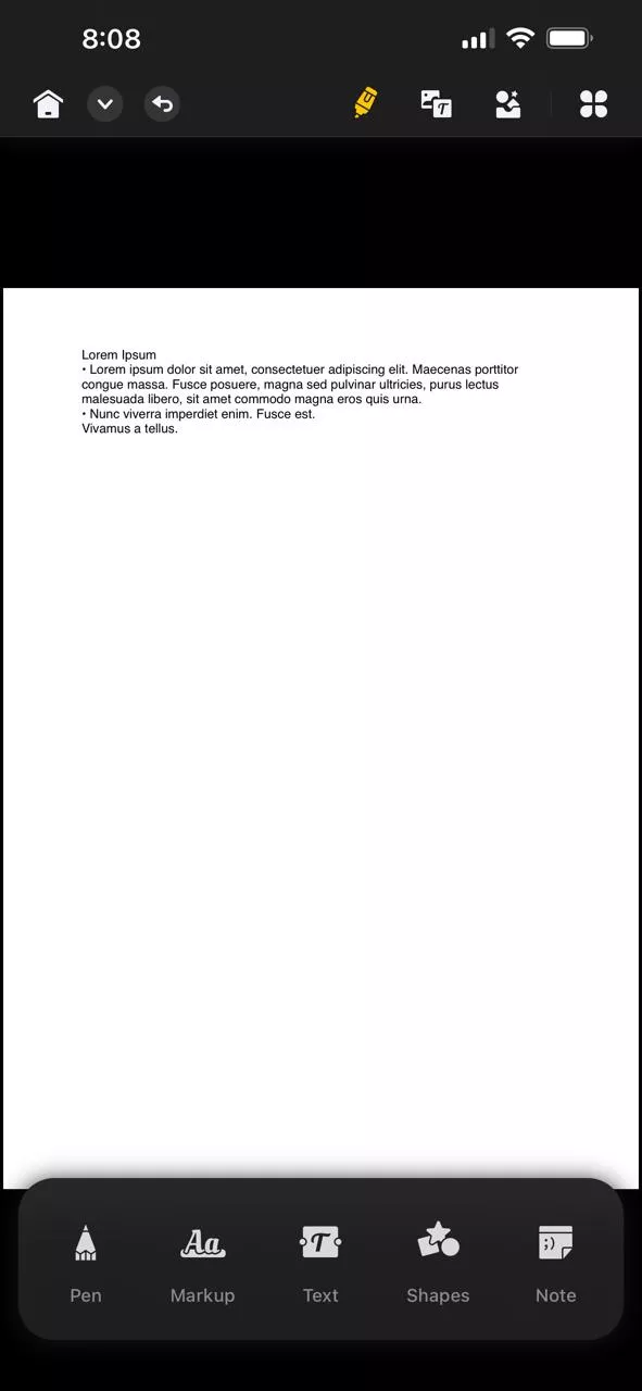 paste text into blank pdf with updf for ios 2