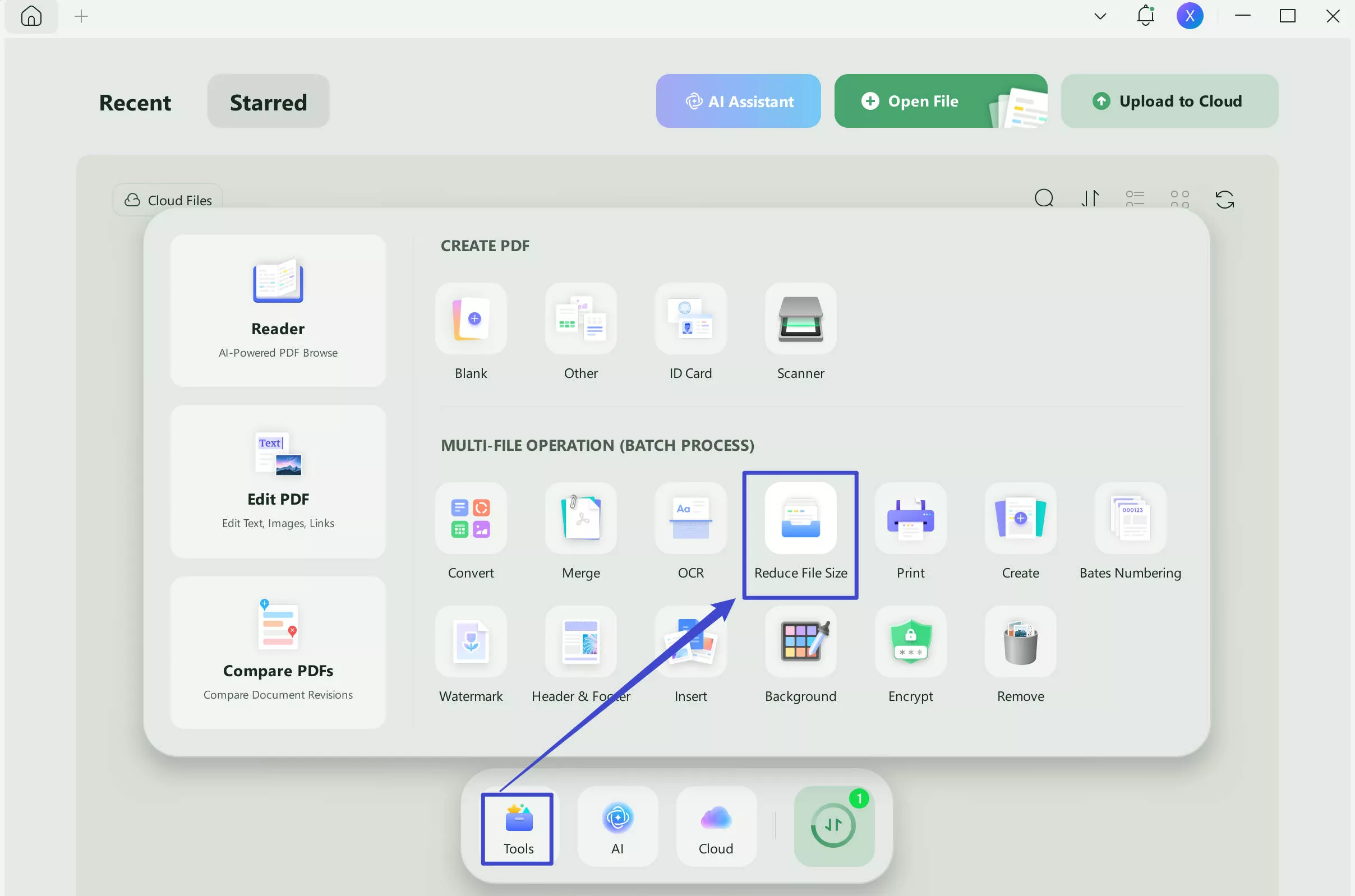 compress pdf from pdf tools in updf