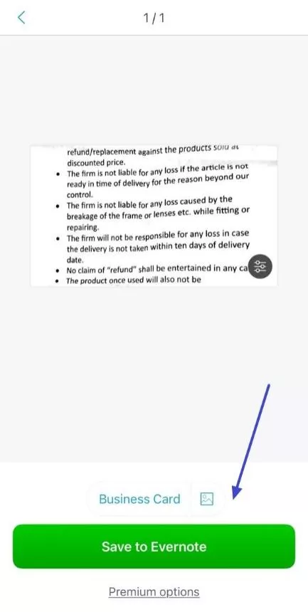 save the converted pdf evernote