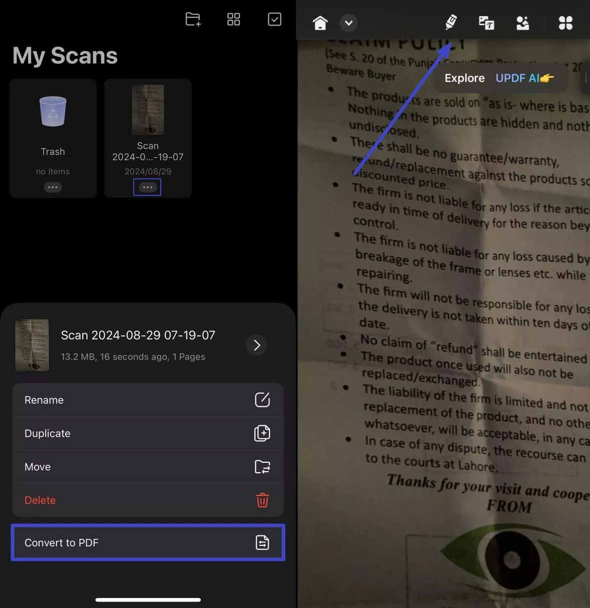 convert to pdf and edit