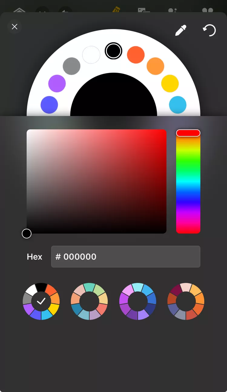 select the color to hide the text in pdf with updf for ios