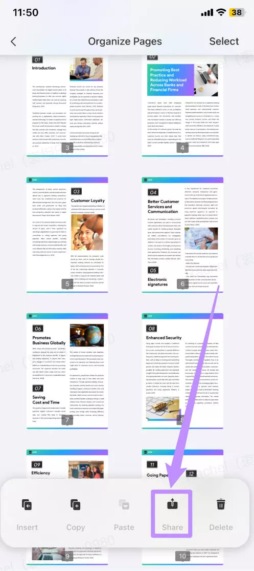 Share page from PDF with UPDF for iOS