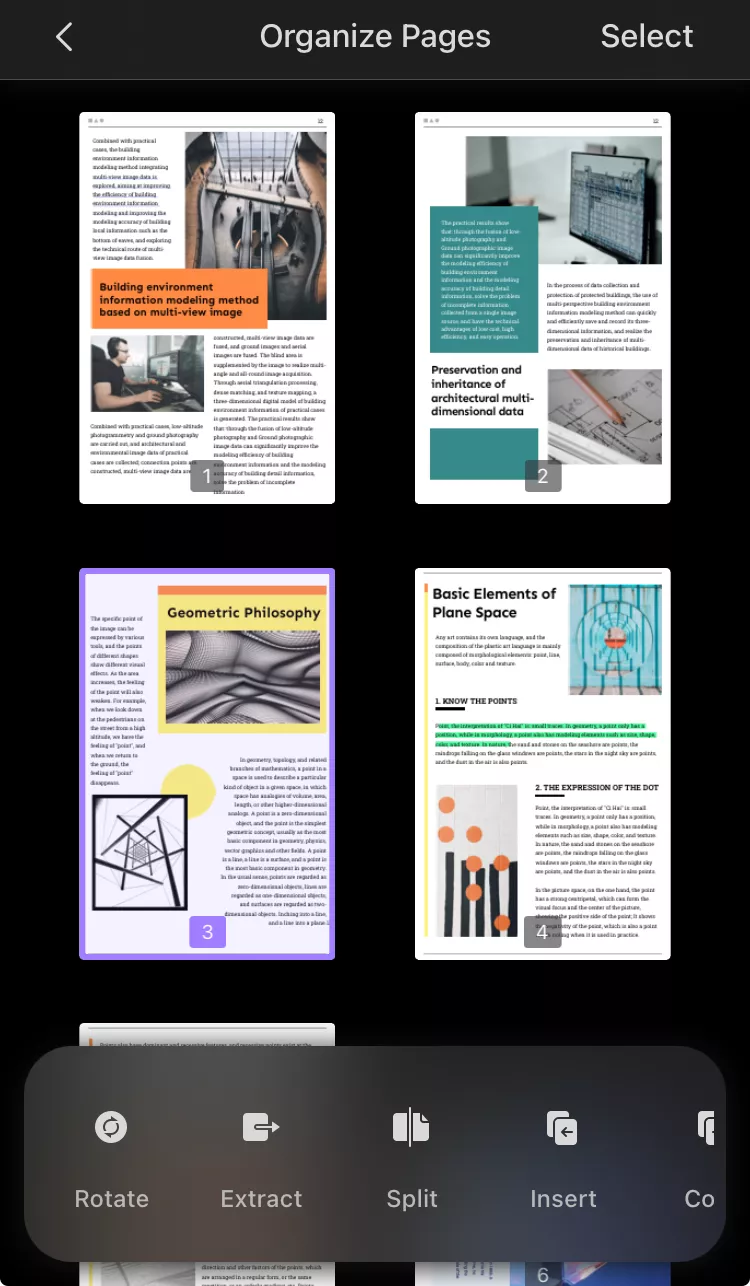 split pages with updf for ios