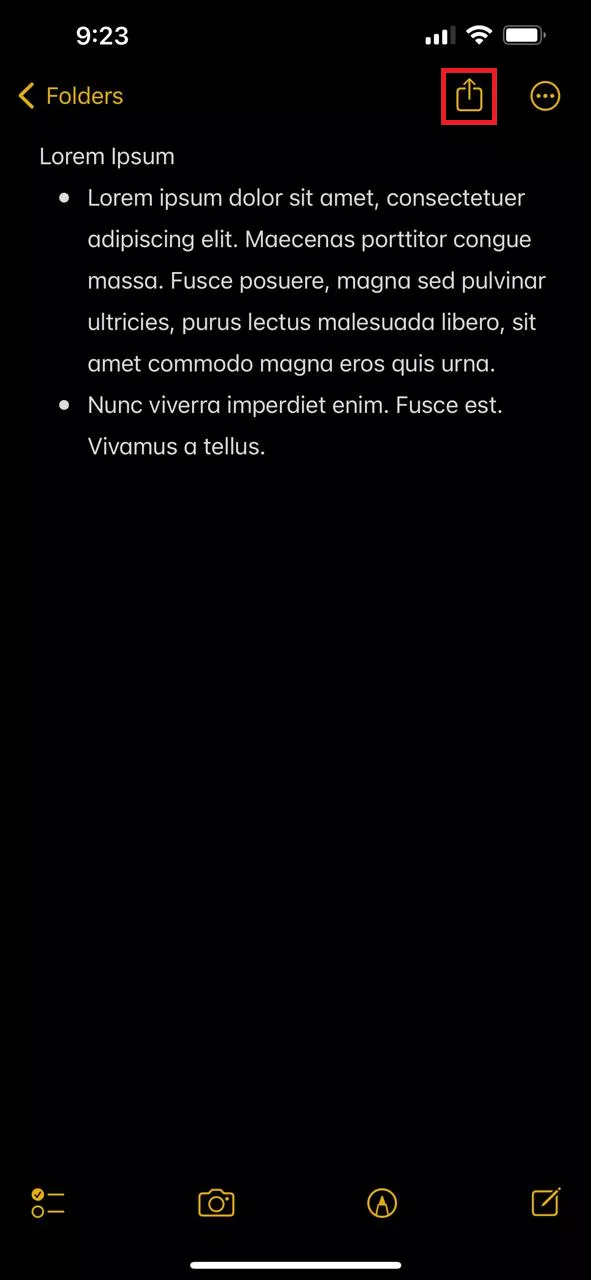 tap on share icon and select print in iPhone