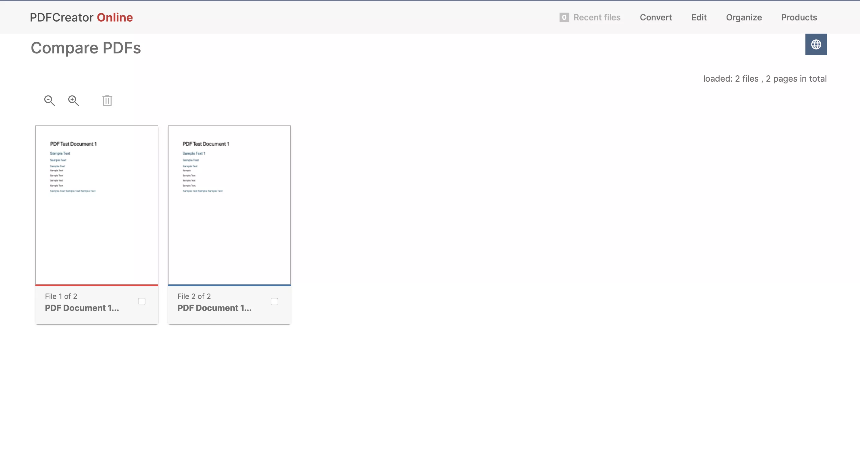 view type to compare these two pdfs online with pdfforge