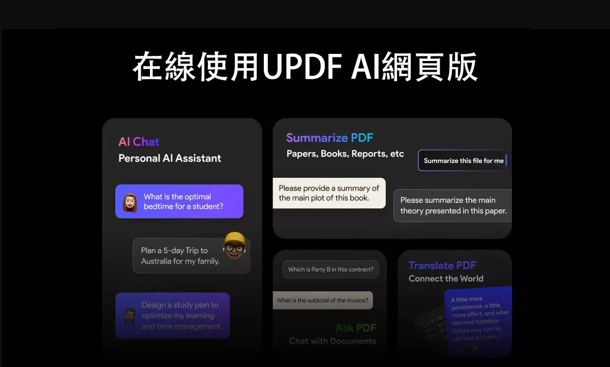 如何在線使用UPDF AI及其主要功能？