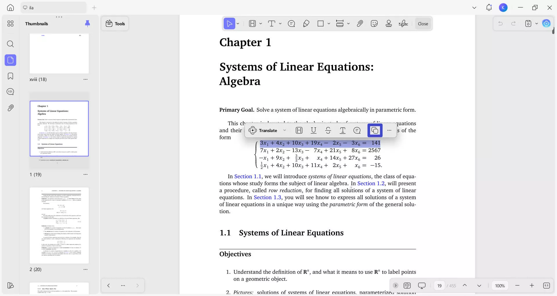 click on the equation to copy it in updf