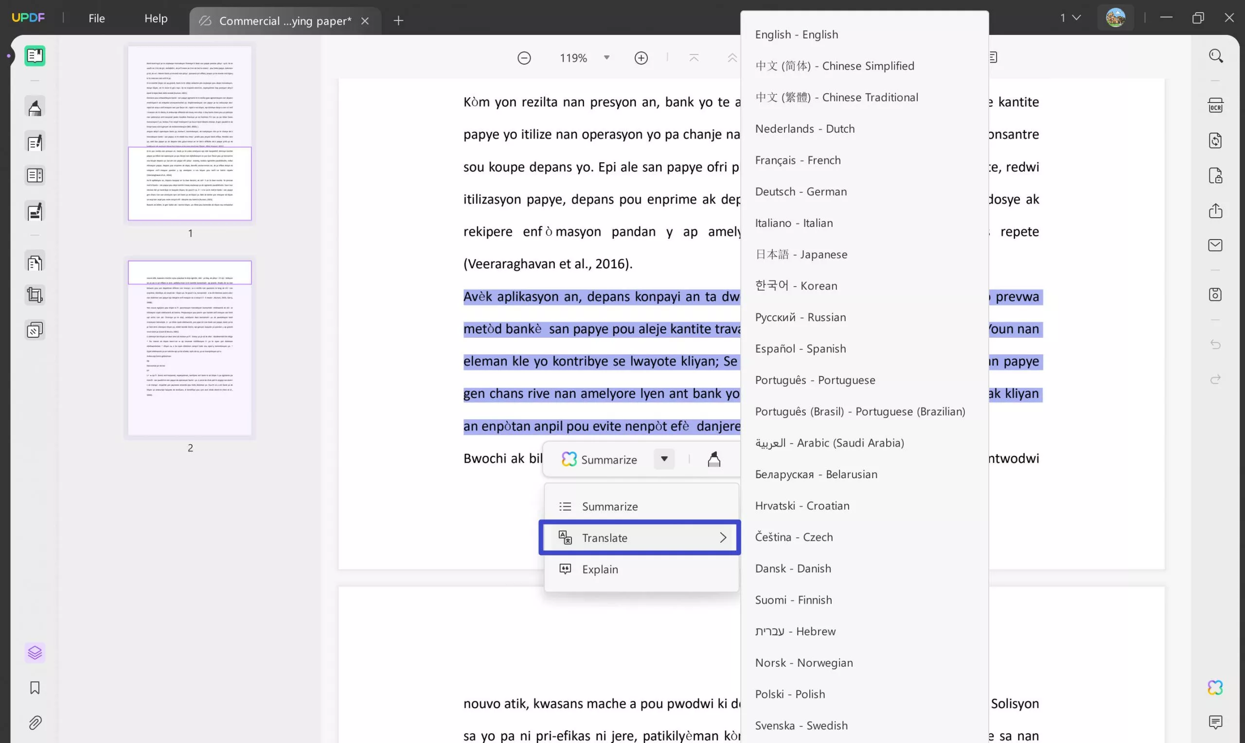 select the text to translate