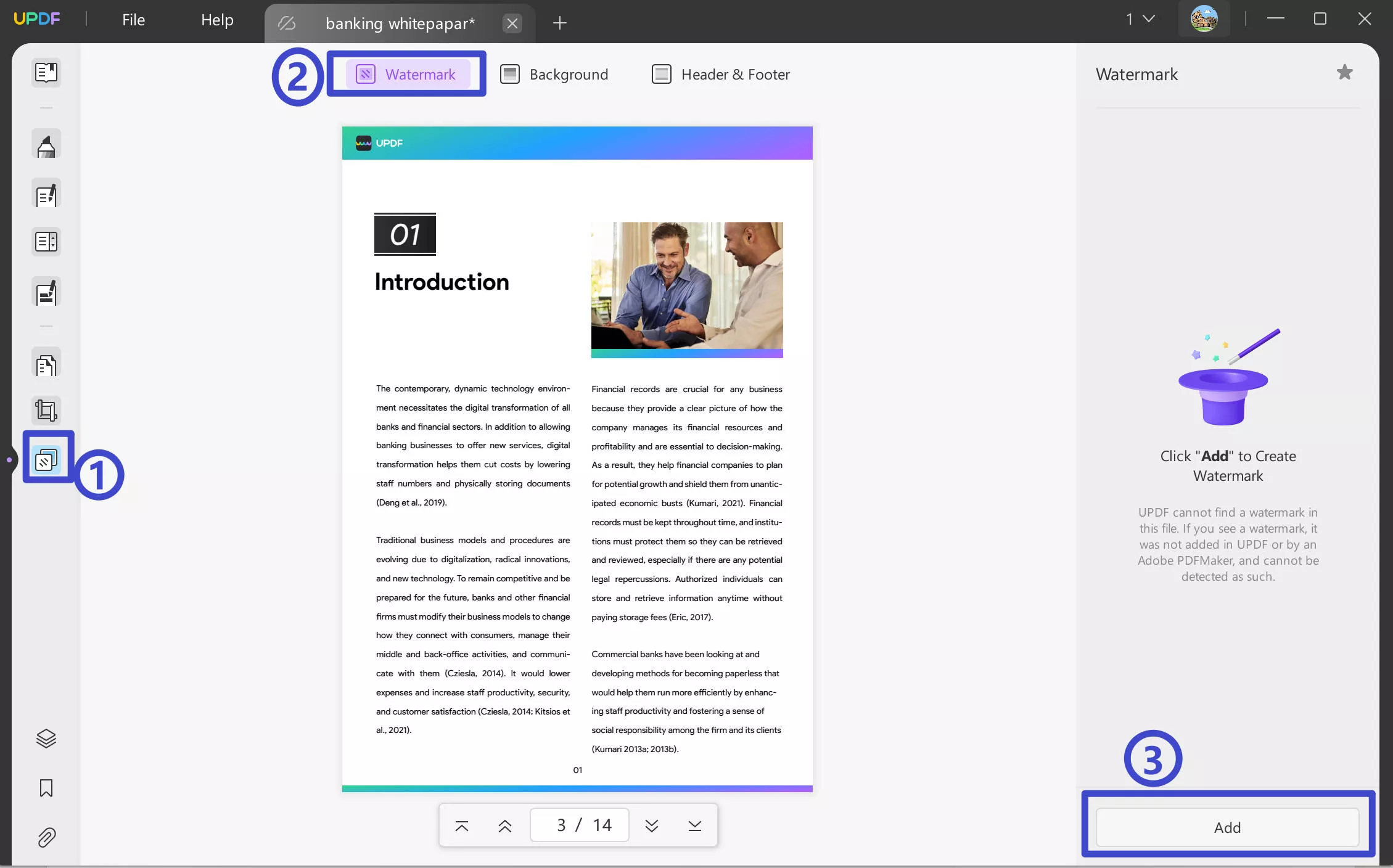 steps to add watermark