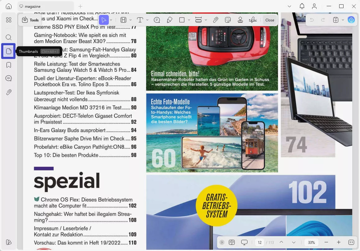 enable pdf thumbnail option 