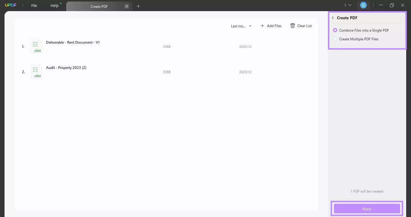 Batch create UPDF windows
