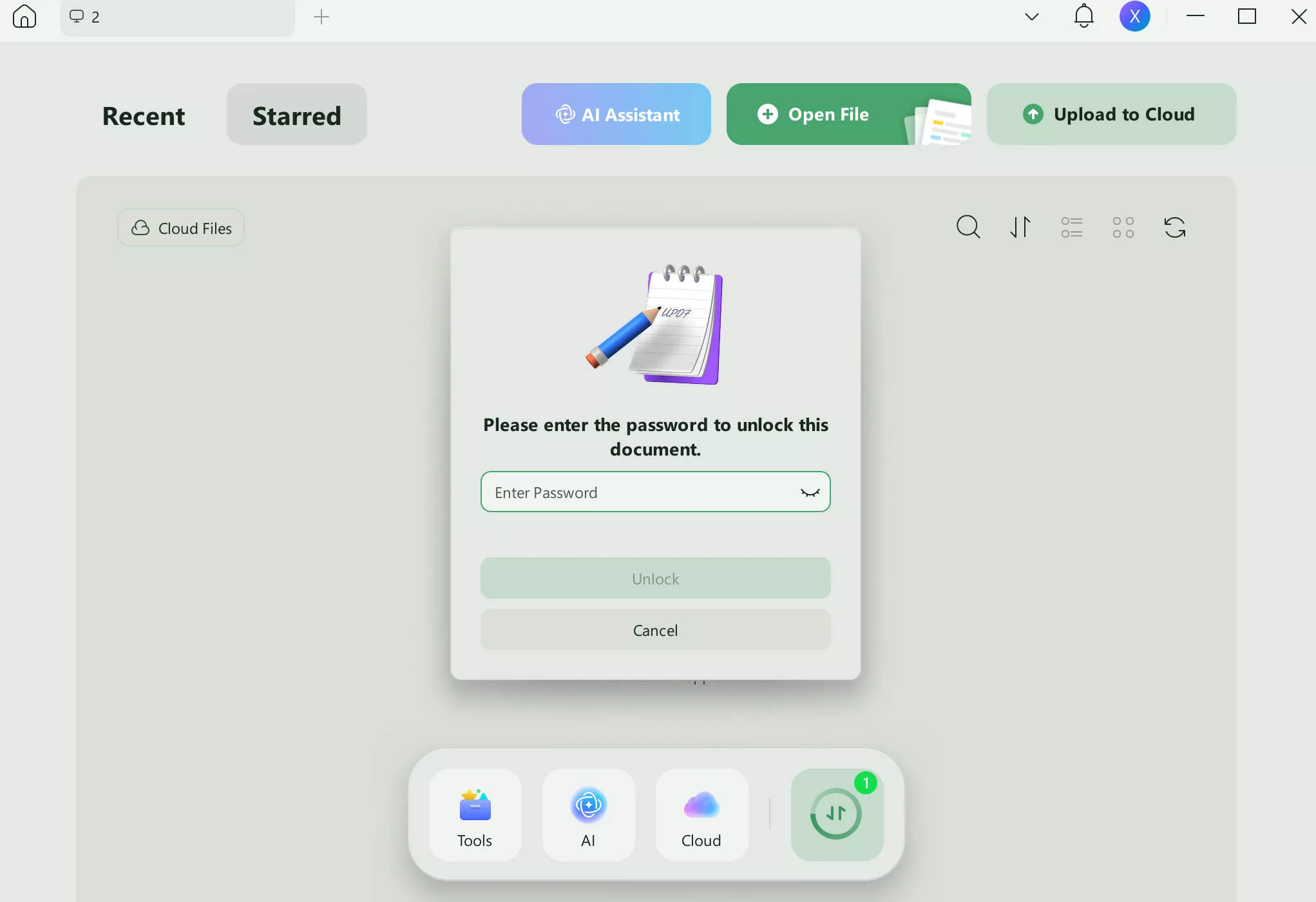 provide password to bank statement pdf