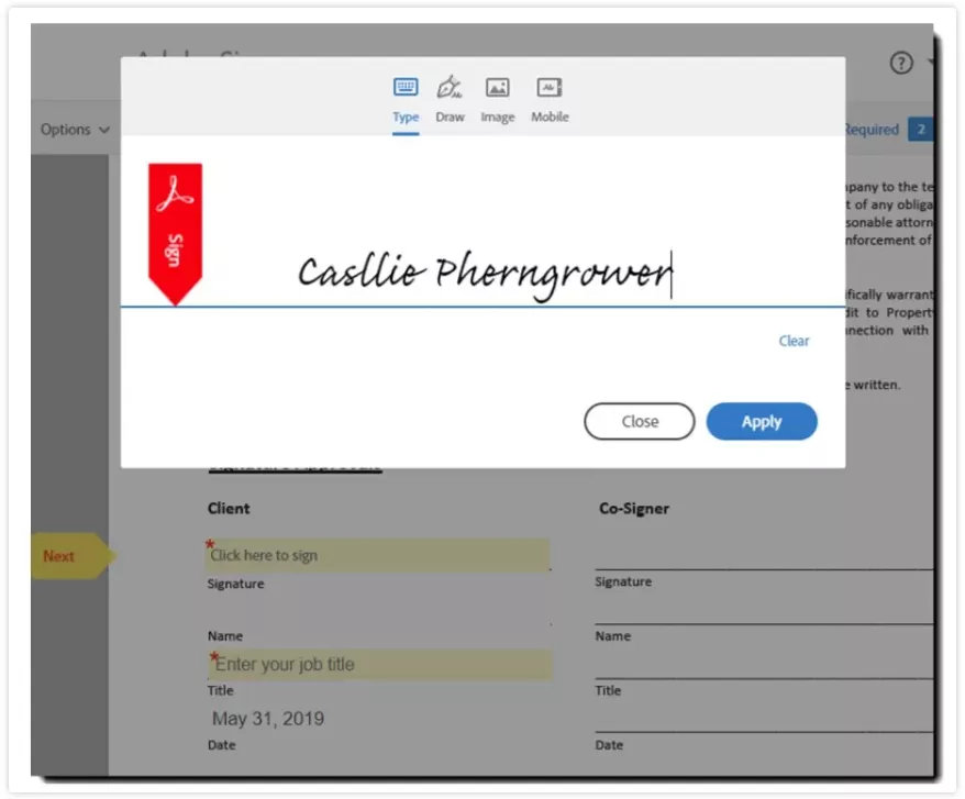 Adobe Sign features