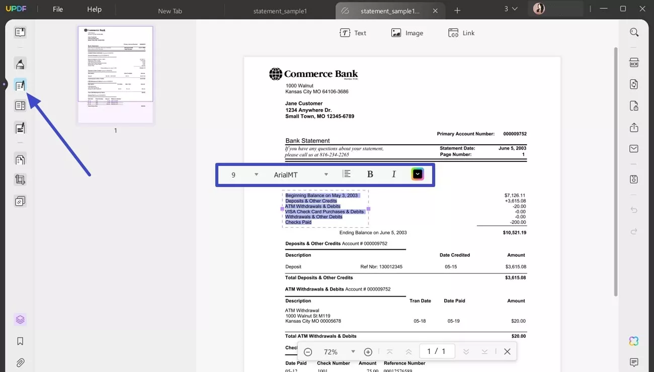 use edit pdf feature