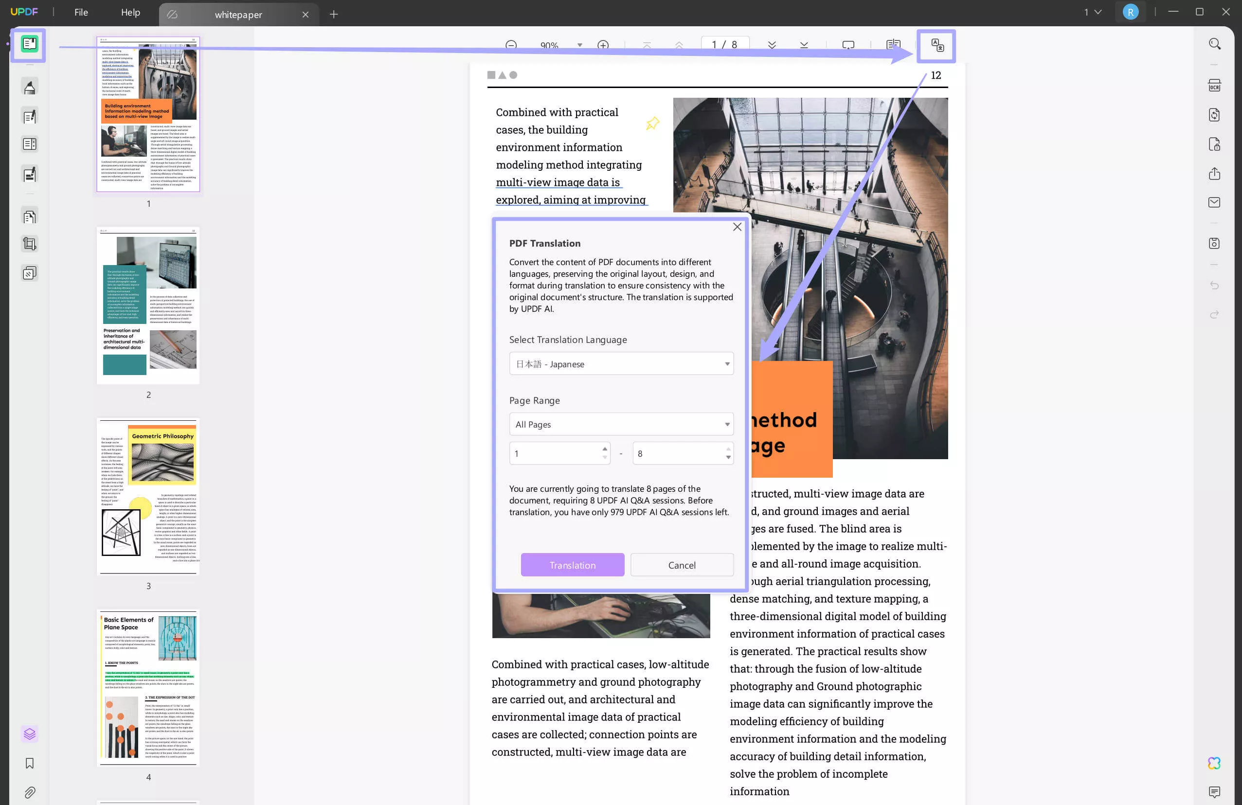 translate entire PDF without losing the original layouts
