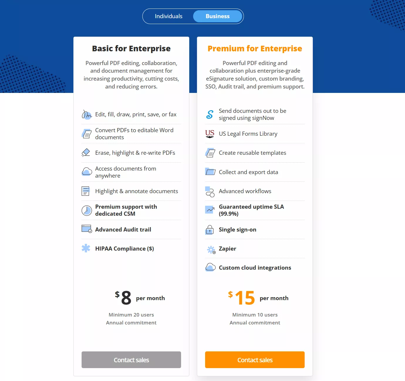 pdffiller enterprise pricing