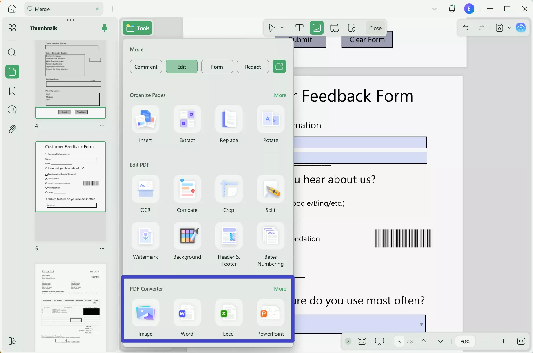 export to preferred format