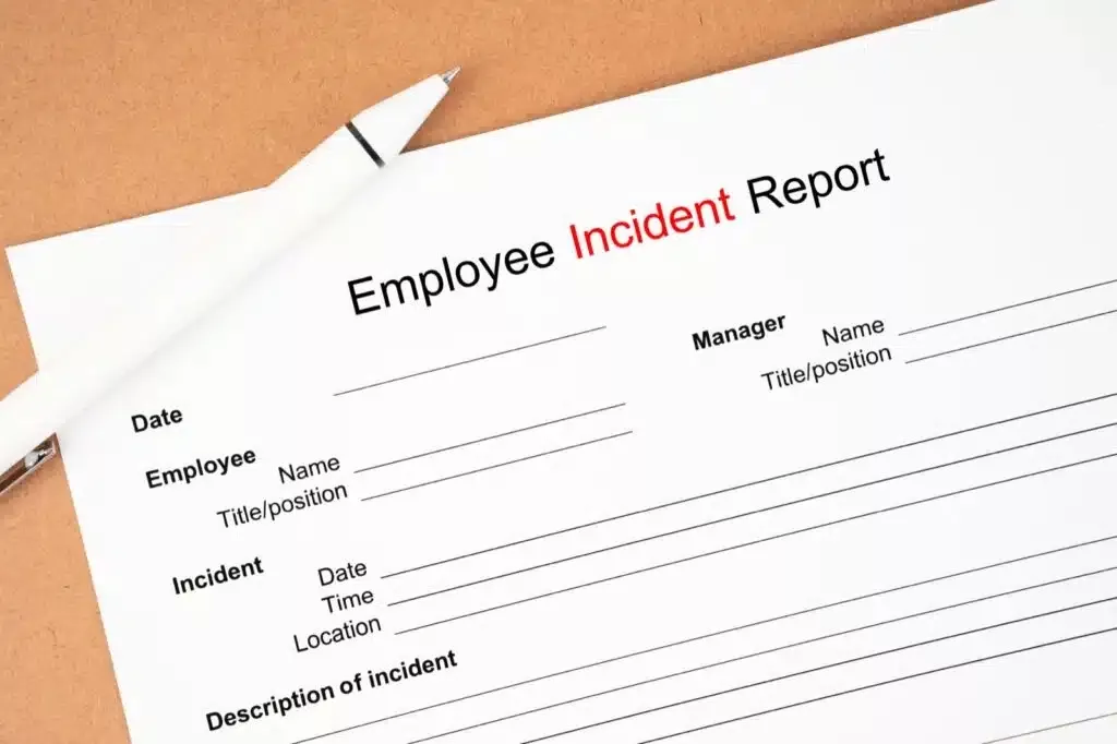 sample of employee incident report
