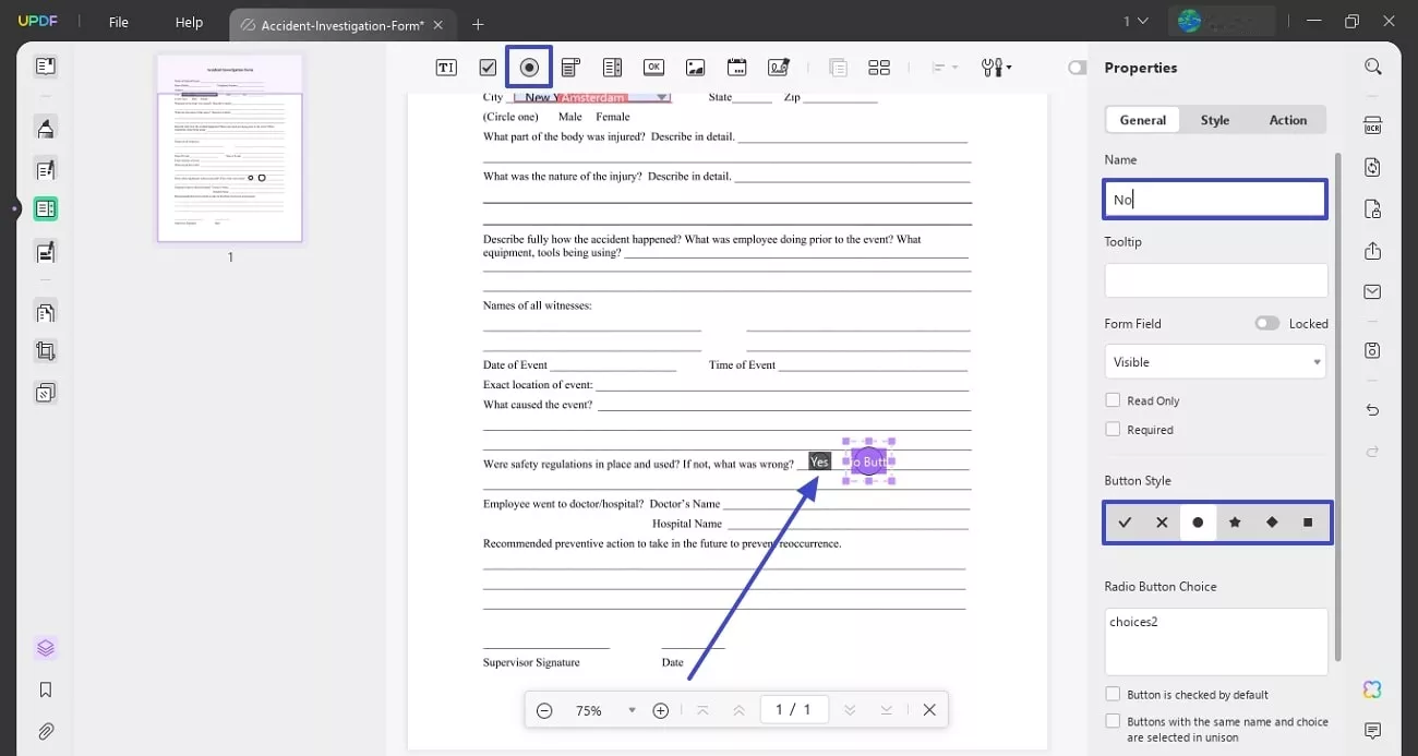 add radio button