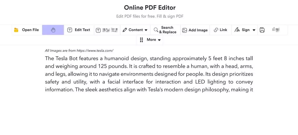 GoPDF interface
