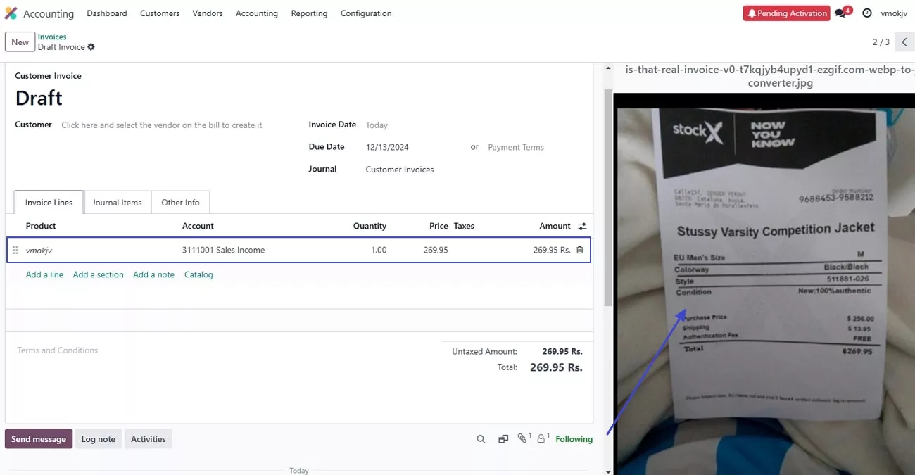 comparison of odoo ocr results