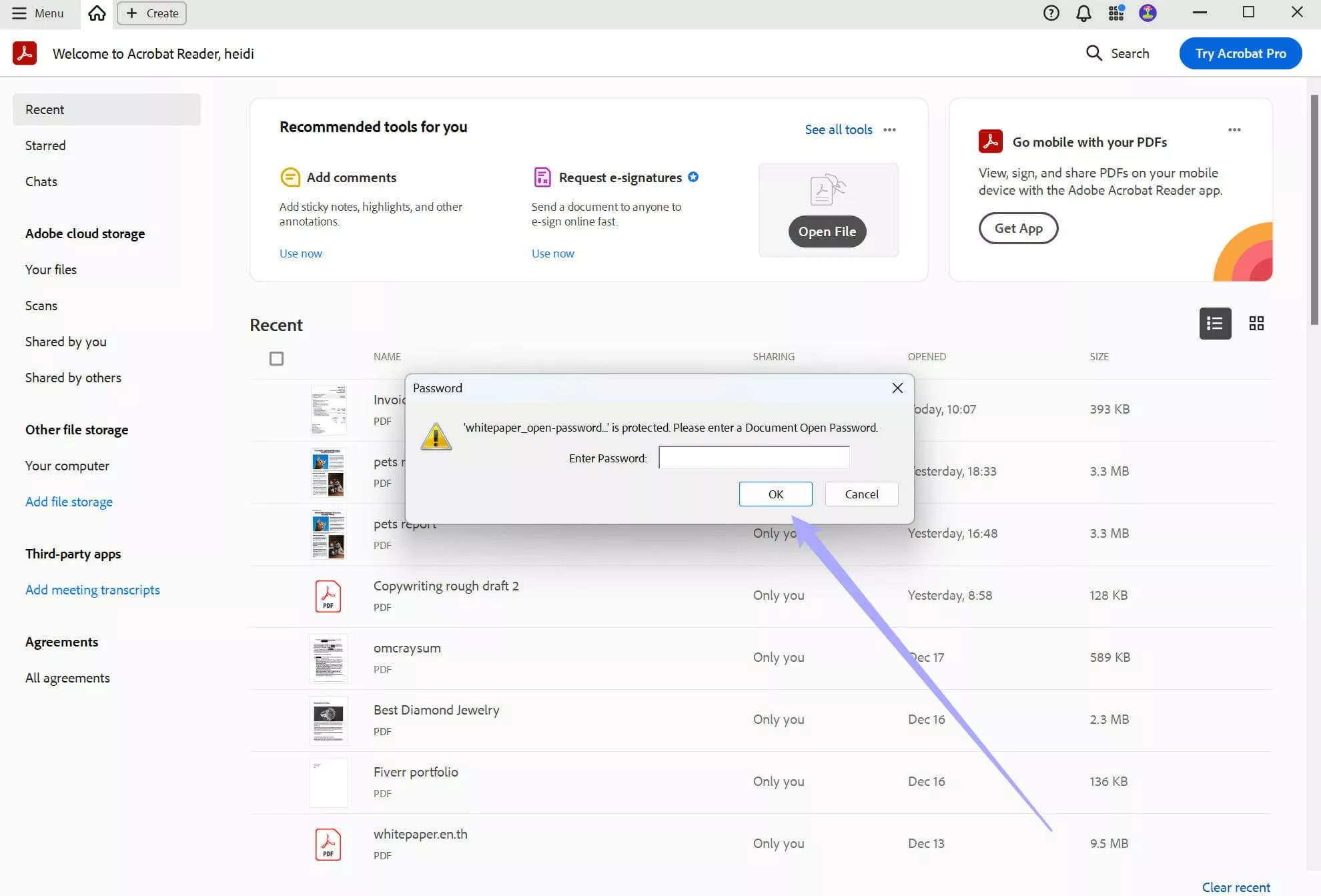 open the document in Adobe Pro