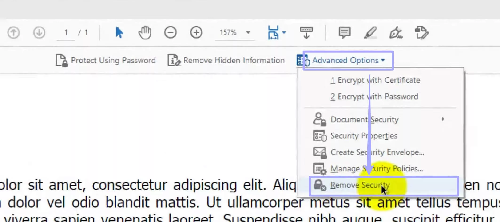 remove security with adobe acrobat