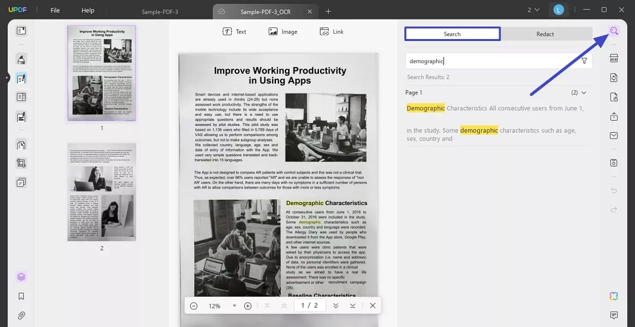 search text from image